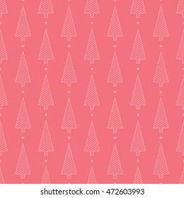striped christmas tree silhouette pattern. seamless vector background.