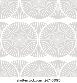 Striped circle in monochrome pattern, seamless vector background.