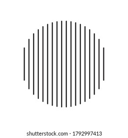 striped circle shape icon over white background, line style, vector illustration