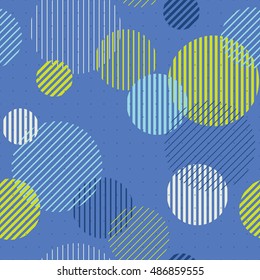 Striped circles seamless pattern. Geometric background