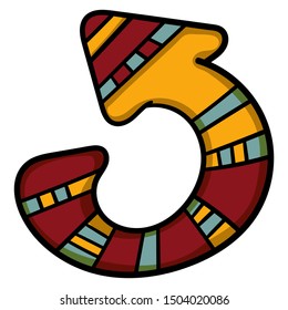 Striped circular arrow. Web icon. Chart showing growth of parameters. Vector. Vector illustration