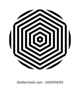 Striped Circular flower in black and white,