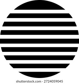 Forma circular de horizonte rayado que sugiere la puesta o salida del sol, que representa la calma, el ritmo, la continuidad y una visión equilibrada del tiempo y el espacio.