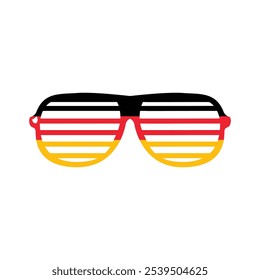 Striped club party glasses in colors of German flag