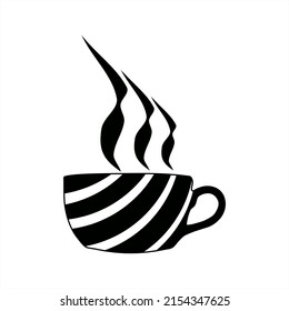 striped coffee shop logo or icons
