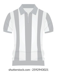 Striped collar t shirt. vector illustration