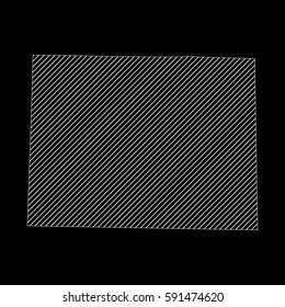 Striped  Colorado map isolated on black