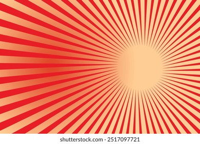 Fundo abstrato colorido listrado, Raios simétricos - padrão vermelho