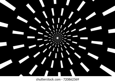 Striped colorful abstract background, Symmetric rays - vector pattern - black and white,