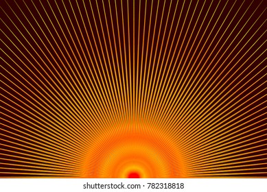 Striped colorful abstract background, Symmetric rays - vector pattern - red and yellow,