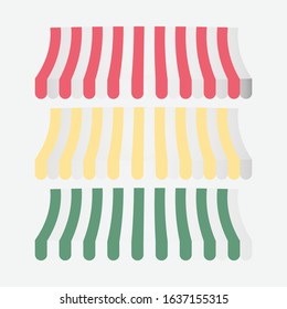 Striped colorful awnings.design vector illustration.