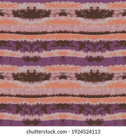 Striped colorful design. Seamless repeatable vector pattern with stripes in orange, brown and purple.