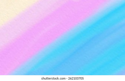 Striped colorful hand drawn pink blue yellow vector background. Brush painted strokes and lines abstract illustration. Pastel design card for banner, scrapbook, wallpaper, print, decoration, template