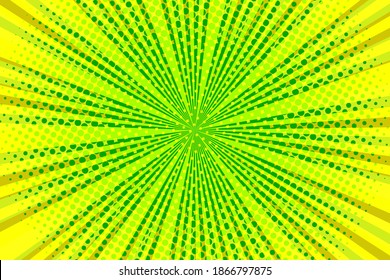Striped colorful rays background. Pop art creative concept colorful comics book magazine cover. Cartoon halftone retro pattern. Abstract template design for poster, card, sale banner, empty bubble.
