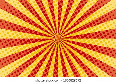 Striped colorful rays background. Pop art creative concept colorful comics book magazine cover. Cartoon halftone retro pattern. Abstract template design for poster, card, sale banner, empty bubble.