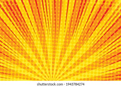 Striped colorful rays background. Pop art creative concept colorful comics book magazine cover. Cartoon halftone retro pattern. Abstract template design for poster, card, sale banner, empty bubble.