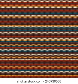 Striped Colourful Knitting Pattern. Seamless Background