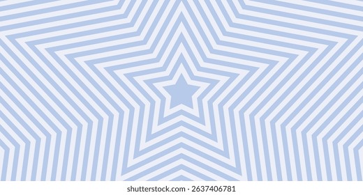 Striped concentric star pattern in light blue tones, geometric optical background with radiating lines, abstract decorative design ideal for creative, modern, or celebration-themed visuals.