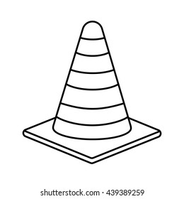 Striped Cone icon. Under construction design. vector graphic