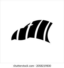 striped crow's head logo design