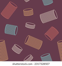 Patrón sin soldadura de cilindros a rayas. Diseño elegante de patrones. Patrón de formas geométricas. Fondo de color geométrico del vector sin fisuras.