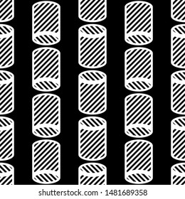 Striped cylinders. Trendy seamless pattern designs. Vector geometric background. Can be used for wallpaper, textile, invitation card, wrapping, web page background.