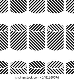 Striped cylinders. Trendy seamless pattern designs. Vector geometric background. Can be used for wallpaper, textile, invitation card, wrapping, web page background.