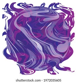Striped decorative colored sphere. Design element. Vector illustration