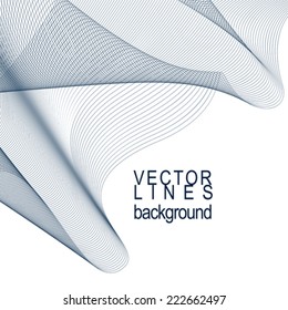 Striped decorative wavy template, vector background with light silky textile curves, motif 3d abstract chiffon tulle.