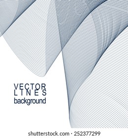 Striped decorative wavy template, vector background with light silky textile curves, motif 3d abstract chiffon tulle.