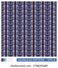 Striped diagonal herringbone pattern. Vector seamless pattern. Trendy hatching design. 