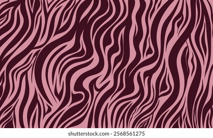 Striped diagonal lines, design with distortion. Colorful wavy background. Vector animal skin print. 