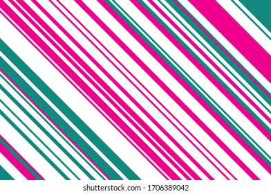 Streifen diagonales Muster. Weihnachtsfarben. Textur von Weihnachtskanen und Lollipops. Heller festlicher Hintergrund. Vektorillustration.