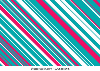 Striped diagonal pattern. Christmas colors. Texture of Christmas canes and lollipops. Bright festive backdrop. Vector illustration.