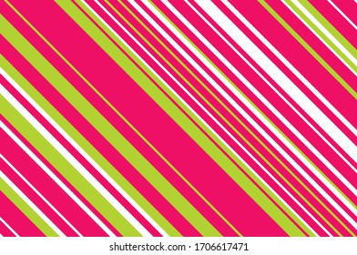 Striped diagonal pattern. Christmas colors. Texture of Christmas canes and lollipops. Bright festive backdrop. Vector illustration.