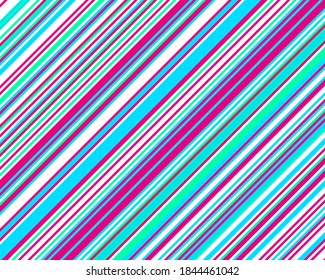 Patrón diagonal rayado. Colores de neón de Navidad. Textura de cañas y copas de Navidad. Luminoso telón de fondo festivo. Ilustración vectorial.