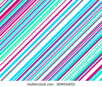 Streifen diagonales Muster. Weihnachtsneonfarben. Textur von Weihnachtskanen und Lollipops. Heller festlicher Hintergrund. Vektorgrafik.