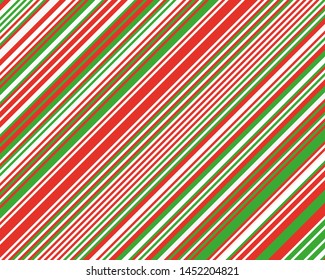 Striped diagonal pattern for printing on fabric, paper, wrapping, scrapbooking, websites Background with red, green and white slanted lines Vector illustration