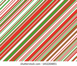 Striped diagonal pattern for printing on fabric, paper, wrapping, scrapbooking, websites Background with red, green and white slanted lines Vector illustration