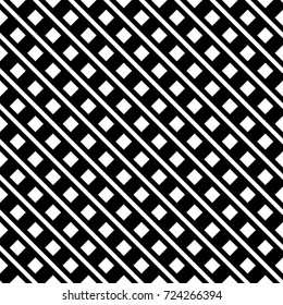 Striped diamonds in rows. Seamless stylish geometric background. Modern abstract pattern. Flat monochrome design.