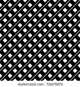 Striped diamonds in rows. Seamless stylish geometric background. Modern abstract pattern. Flat monochrome design.