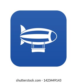Striped dirigible icon digital blue for any design isolated on white vector illustration