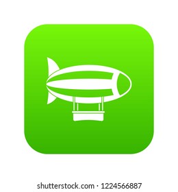 Striped dirigible icon digital green for any design isolated on white vector illustration