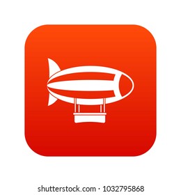 Striped dirigible icon digital red for any design isolated on white vector illustration