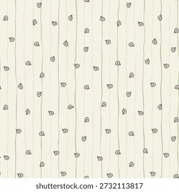 Gestreifte Ditzy Blumen nahtloses Muster weiche Blume Pastell Wiese Coquette feminine ästhetische Cottagecore Hintergrund