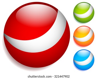 Striped, divided circles, colorful sphere graphic elements.