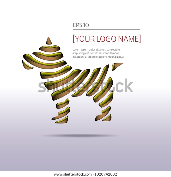 Striped
dog is divided into several parts. Modern
design.