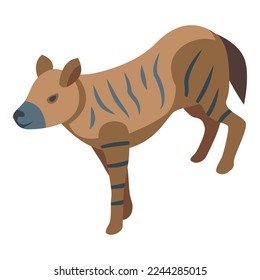 Icono de perro rayado vector isométrico. Animal de Hyena. Naturaleza asiática