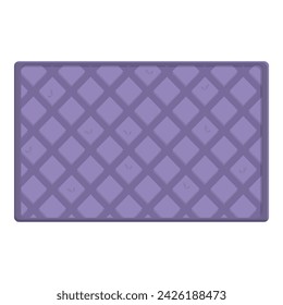 Striped door mat icon cartoon vector. Home shoe street. Ground matting