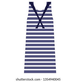 Striped dress flat illustration on white